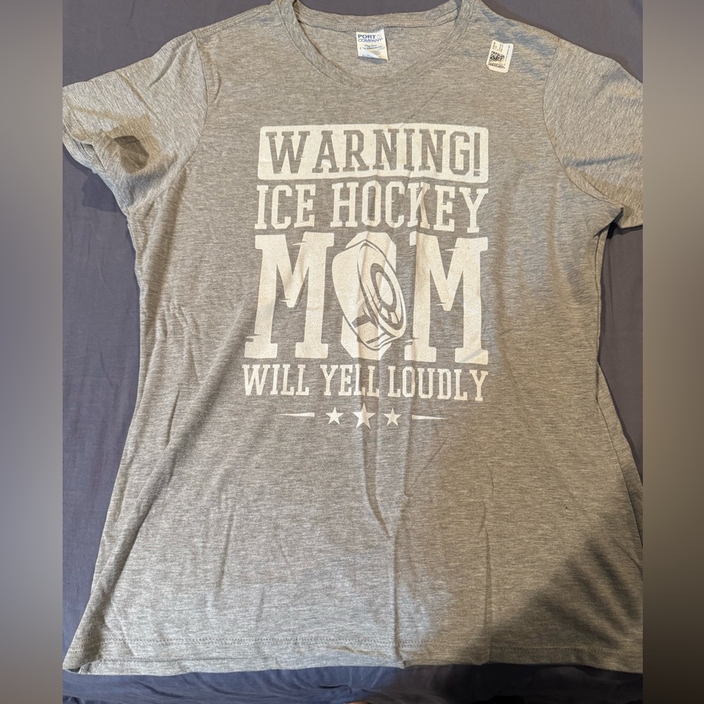 Gray Ice Hockey Mom T-Shirt